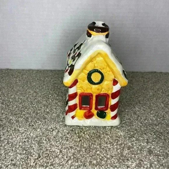 Vintage JSNY Holiday Village HandPainted "Candy Gingerbread House" Candle Holder - Picture 3 of 8